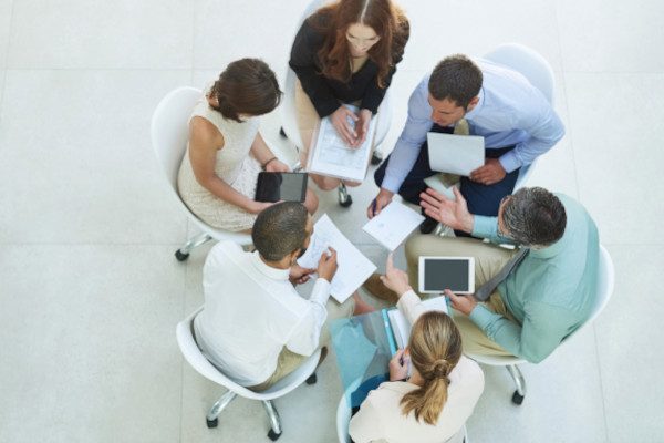 Staff in a meeting