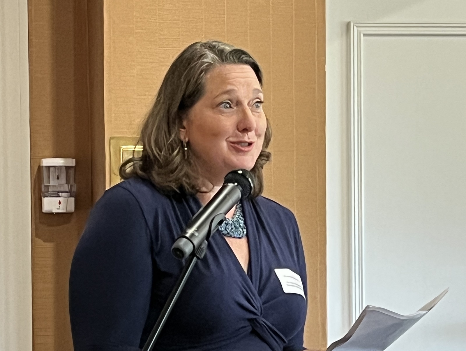 Emma Flynn speaking at the Postdoc Showcase 2022