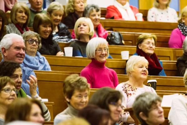 Open learning students in a lecture theatre